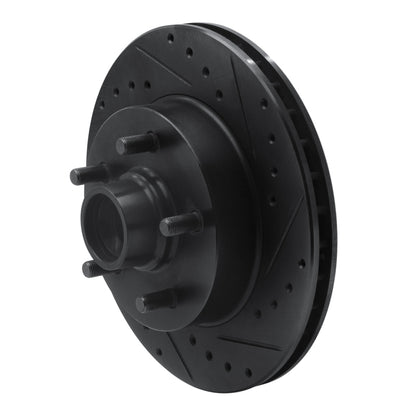 R1 Concepts R1 88-91 Chevrolet C1500 Front Right Drilled & Slotted Black Brake Rotor