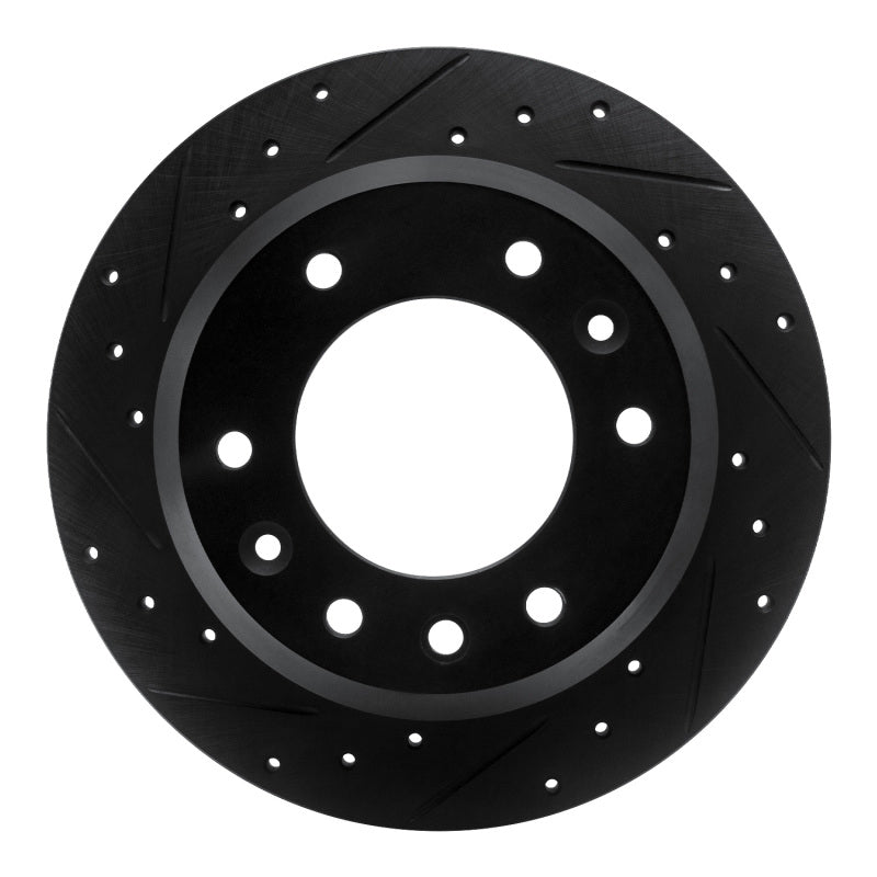 R1 Concepts R1 06-14 Hyundai Entourage Rear Left Drilled & Slotted Black Brake Rotor