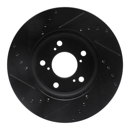 R1 Concepts R1 05-10 Honda Odyssey Front Right Drilled & Slotted Black Brake Rotor