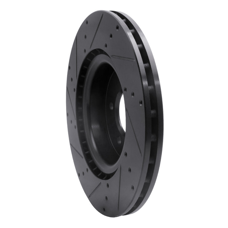 R1 Concepts R1 06-17 Land Rover Discovery (Latin America) Front Right Drilled & Slotted Black Brake Rotor