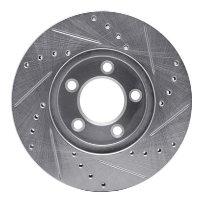 R1 Concepts R1 91-00 Ford Taurus (Excl SHO) Front Left Drilled & Slotted Silver Brake Rotor