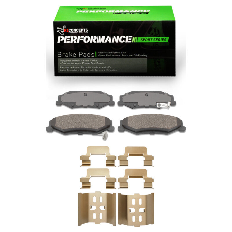 R1 Concepts R1 97-13 Chevrolet Corvette Rear Performance Sport Pads & Hardware Kit