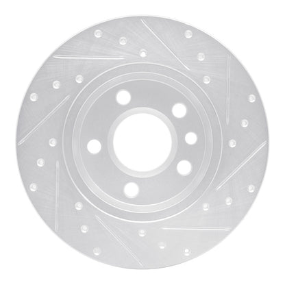 R1 Concepts R1 96-00 Volkswagen EuroVan Rear Left Drilled & Slotted Silver Brake Rotor