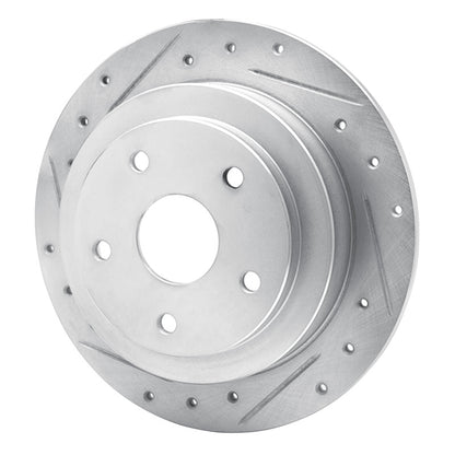 R1 Concepts R1 92-97 Subaru SVX Rear Left Drilled & Slotted Silver Brake Rotor