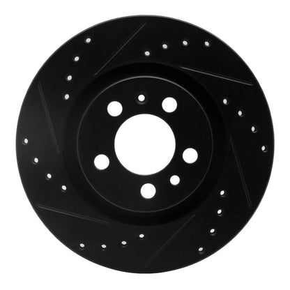 R1 Concepts R1 98-15 Volkswagen Beetle Front Left Drilled & Slotted Black Brake Rotor