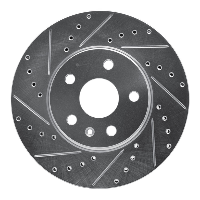R1 Concepts R1 08-14 Cadillac CTS Front Left Drilled & Slotted Silver Brake Rotor