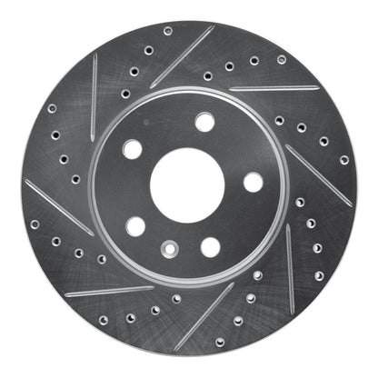 R1 Concepts R1 08-14 Cadillac CTS Front Left Drilled & Slotted Silver Brake Rotor