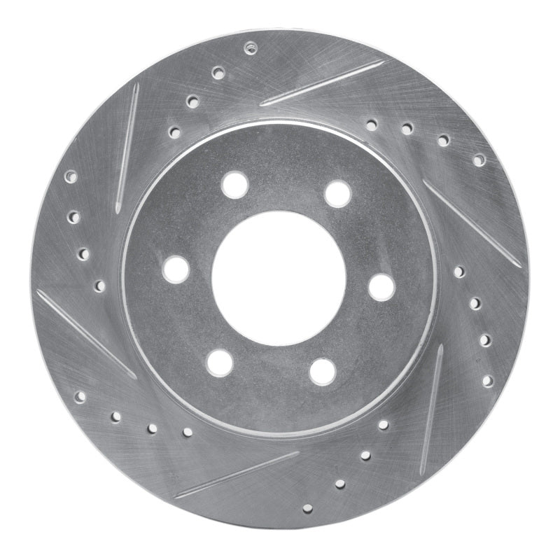 R1 Concepts R1 91-96 Dodge Dakota 4WD Front Left Drilled & Slotted Silver Brake Rotor
