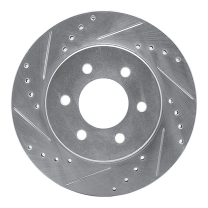 R1 Concepts R1 91-96 Dodge Dakota 4WD Front Left Drilled & Slotted Silver Brake Rotor
