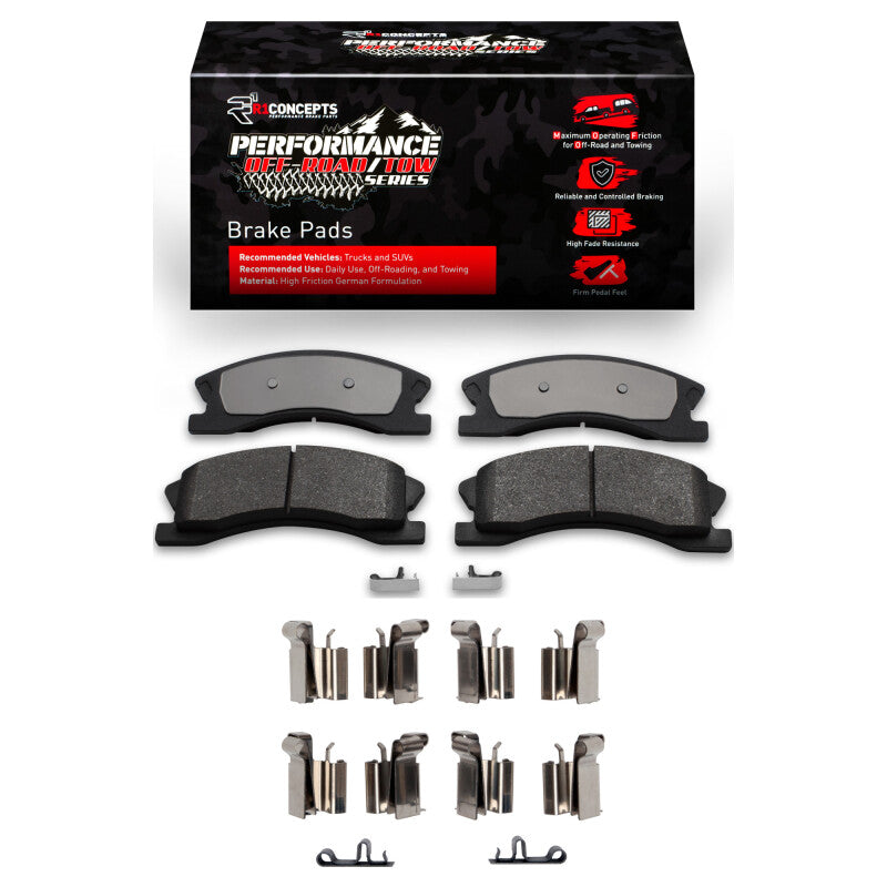 R1 Concepts R1 99-04 Jeep Grand Cherokee Front Performance Off-Road/Tow Brake Pads & Hardware Kit