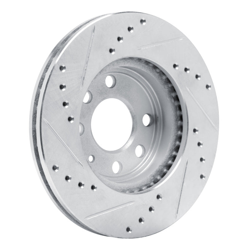 R1 Concepts R1 99-99 Daewoo Nubira Front Left Drilled & Slotted Silver Brake Rotor