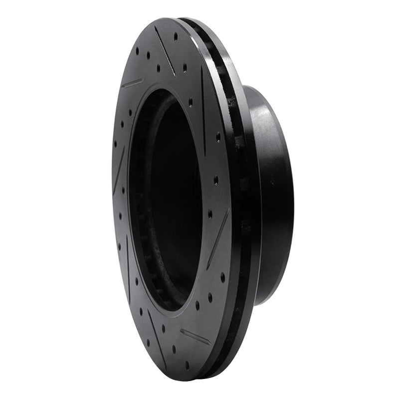 R1 Concepts R1 02-06 Dodge Sprinter 3500 Front Left Drilled & Slotted Black Brake Rotor