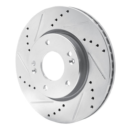 R1 Concepts R1 03-13 Hyundai Sonata Front Left Drilled & Slotted Silver Brake Rotor