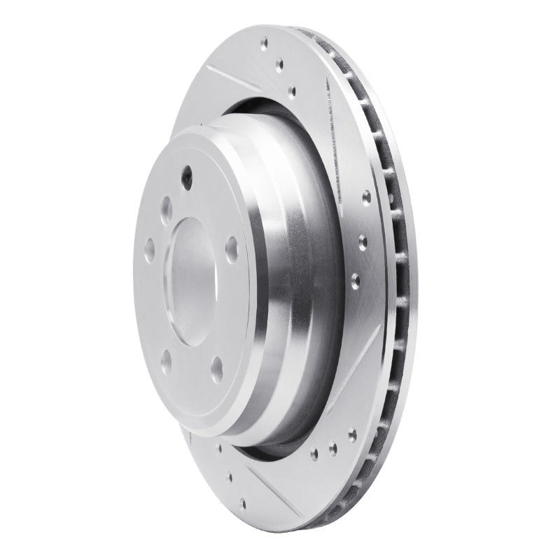 R1 Concepts R1 96-03 BMW 528I Rear Right Drilled & Slotted Silver Brake Rotor