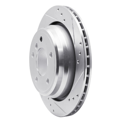 R1 Concepts R1 96-03 BMW 528I Rear Right Drilled & Slotted Silver Brake Rotor