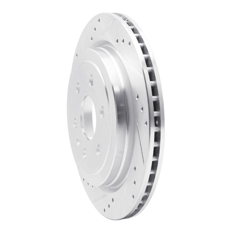 R1 Concepts R1 10-16 Cadillac SRX Rear Left Drilled & Slotted Silver Brake Rotor