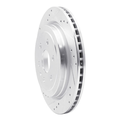 R1 Concepts R1 10-16 Cadillac SRX Rear Left Drilled & Slotted Silver Brake Rotor