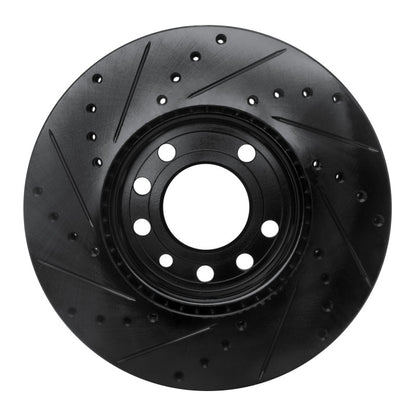 R1 Concepts R1 03-11 Cadillac BLS (Mexico) Front Right Drilled & Slotted Black Brake Rotor