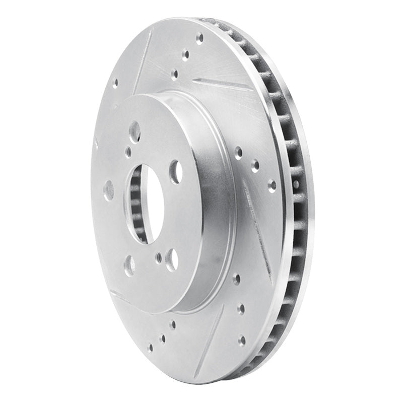 R1 Concepts R1 16-22 Toyota Prius Front Left Drilled & Slotted Silver Brake Rotor