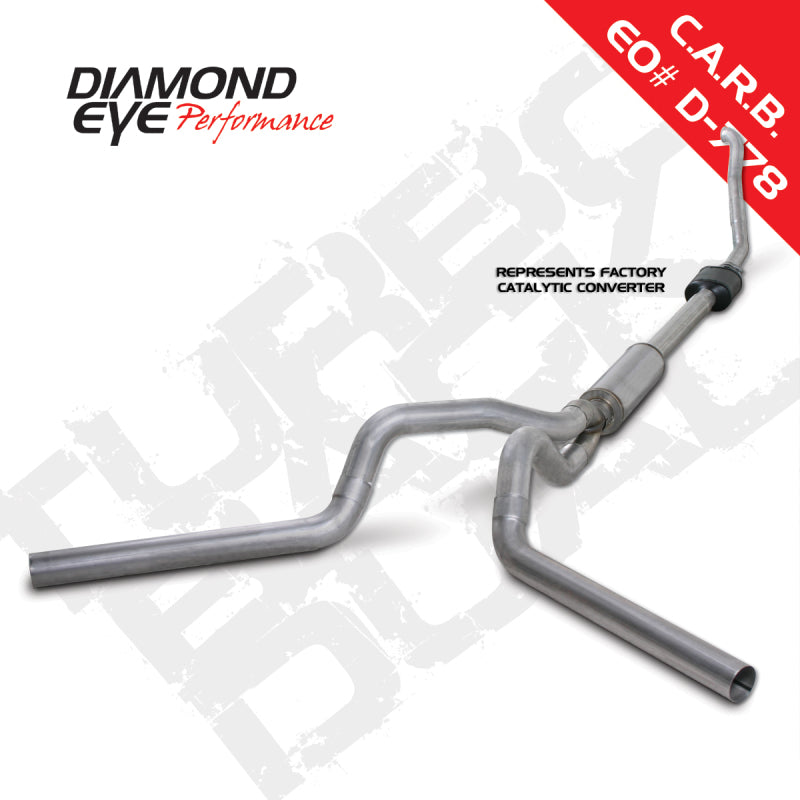 Diamond Eye Performance Diamond Eye KIT 4in Turbo Back DUAL AL: 94-97 FORD 7.3L F250/F350 PWRSTROKE NFS W/ CARB EQUIV STDS