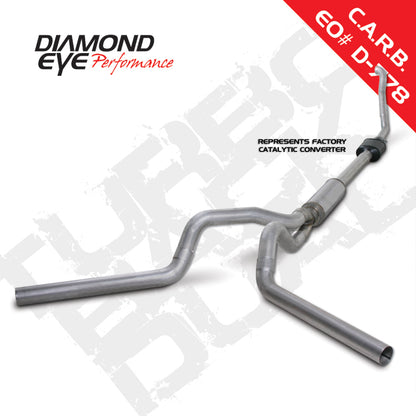 Diamond Eye Performance Diamond Eye KIT 4in Turbo Back DUAL AL: 94-97 FORD 7.3L F250/F350 PWRSTROKE NFS W/ CARB EQUIV STDS