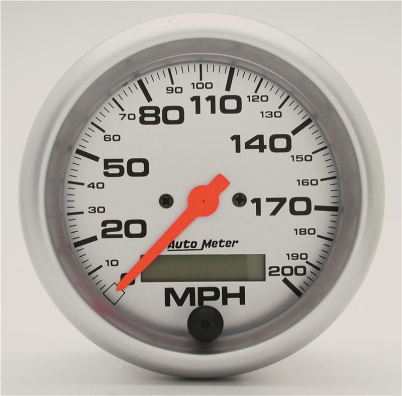 Autometer Ultra-Lite 85.7mm In-Dash Electronic Programmable 200 MPH Speedometer