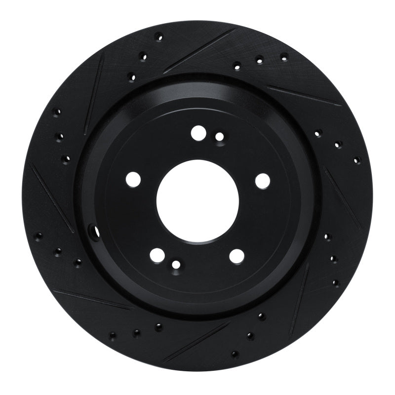 R1 Concepts R1 11-17 Hyundai Equus Rear Left Drilled & Slotted Black Brake Rotor