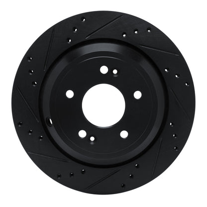 R1 Concepts R1 11-17 Hyundai Equus Rear Left Drilled & Slotted Black Brake Rotor