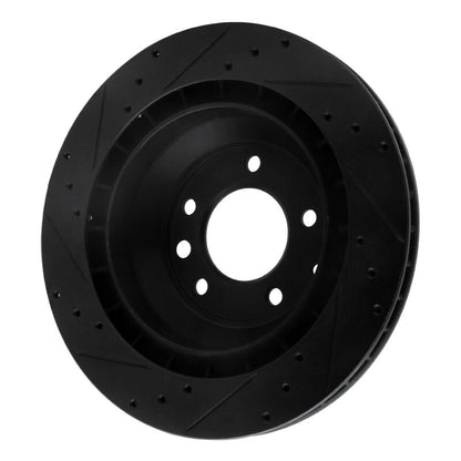 R1 Concepts R1 05-18 Porsche Cayenne Rear Right Drilled & Slotted Black Brake Rotor