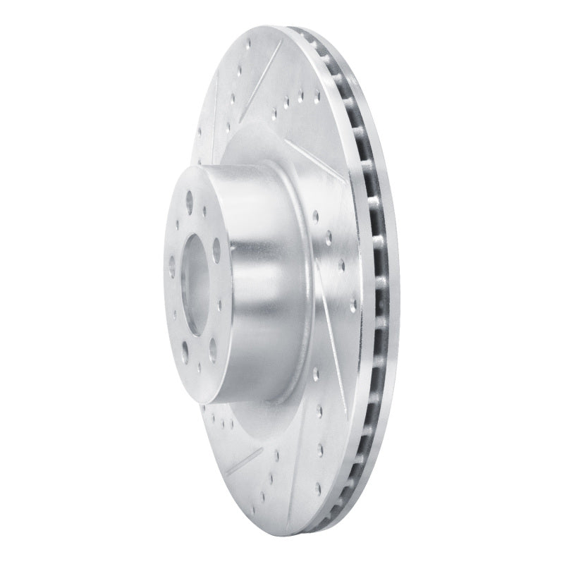 R1 Concepts R1 20-25 Tesla Model Y Front Left Drilled & Slotted Silver Brake Rotor