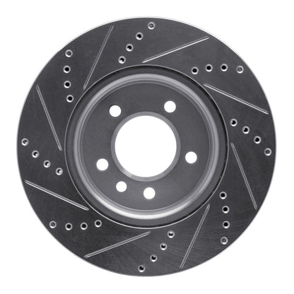 R1 Concepts R1 05-07 Land Rover LR3 Front Right Drilled & Slotted Silver Brake Rotor