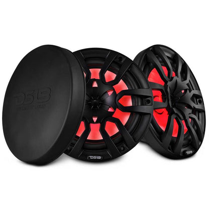 DS18 NXL Series Coaxial Marine Speaker w/ RGB Lights 10in 2-Way 200Watts RMS 4 ohm Black w/ Cover