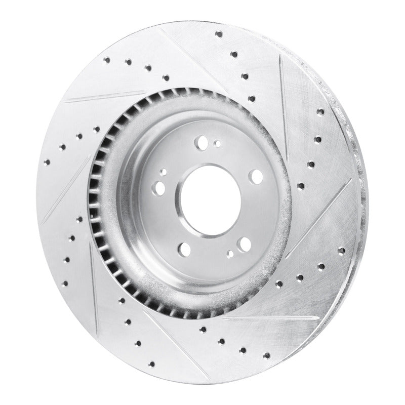 R1 Concepts R1 21-25 Genesis GV70 Front Left Drilled & Slotted Silver Brake Rotor