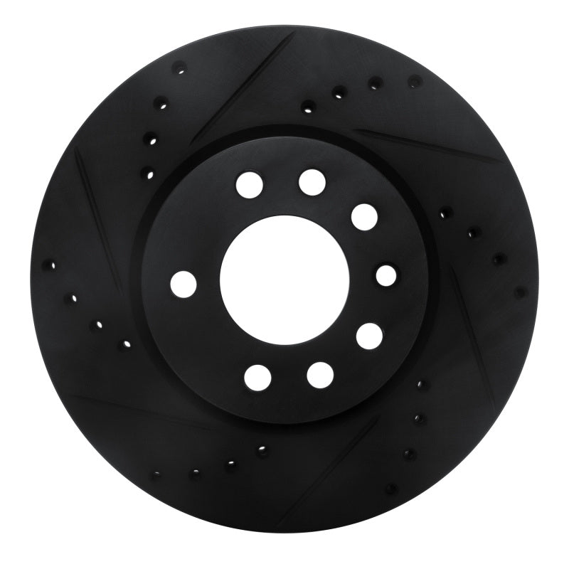 R1 Concepts R1 94-96 Saab 900 Front Left Drilled & Slotted Black Brake Rotor