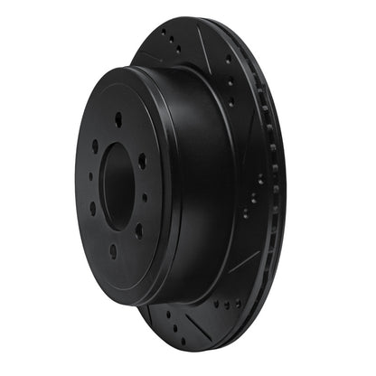 R1 Concepts R1 04-11 Ford F-150 4WD Rear Right Drilled & Slotted Black Brake Rotor