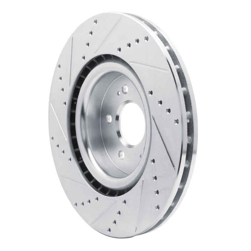 R1 Concepts R1 18-22 Genesis G70 Front Right Drilled & Slotted Silver Brake Rotor