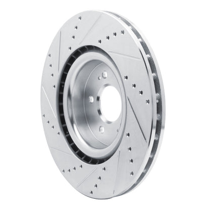R1 Concepts R1 18-22 Genesis G70 Front Right Drilled & Slotted Silver Brake Rotor