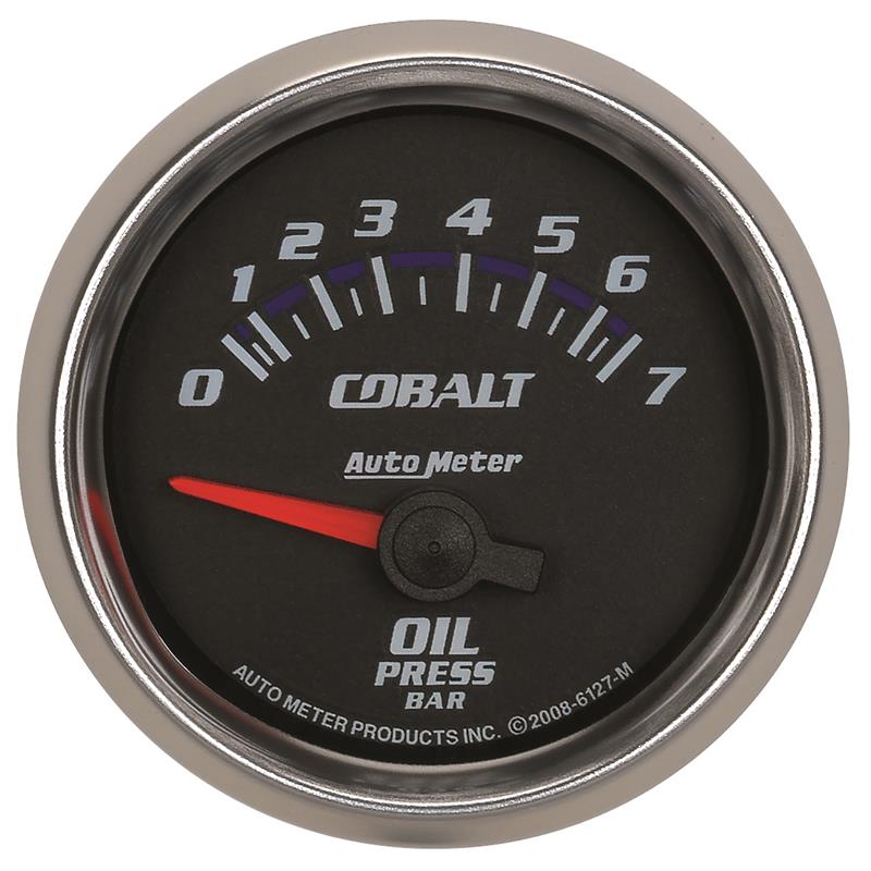 Autometer Cobalt 52mm 0-7 BAR Short Sweep Electric Oil Pressure Gauge