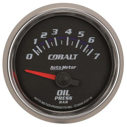 Autometer Cobalt 52mm 0-7 BAR Short Sweep Electric Oil Pressure Gauge