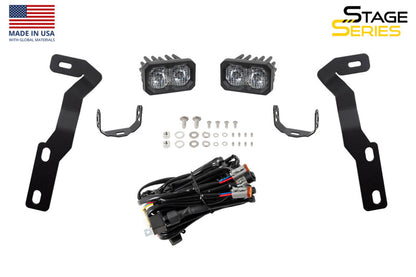 Diode Dynamics 16-21 Toyota Tacoma Stage Series 2in LED Ditch Light Kit - Sport Yellow Combo