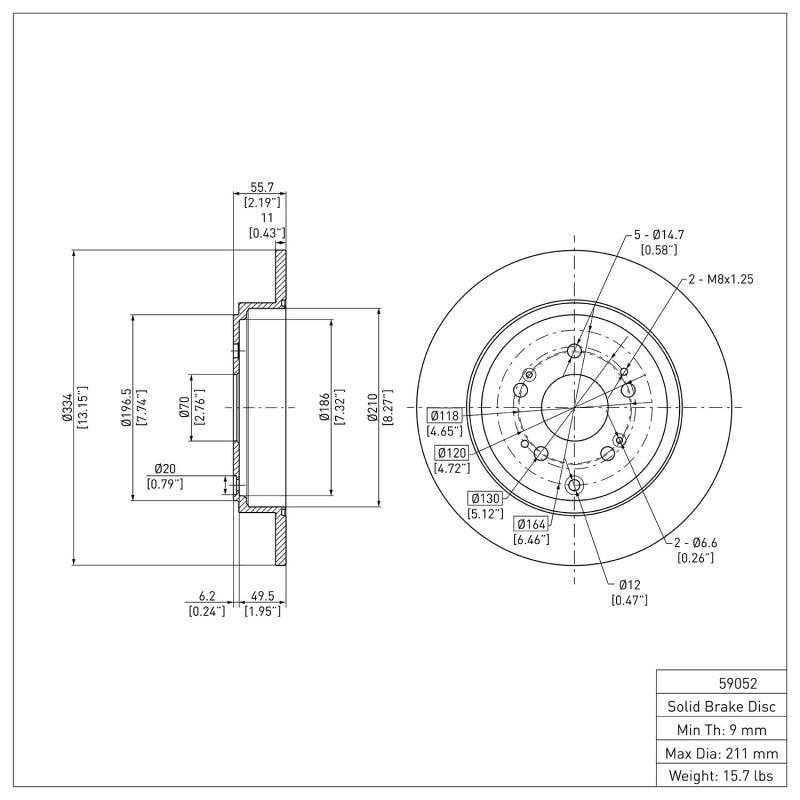 DFC 06-14 Honda Ridgeline Rear Brake Rotor