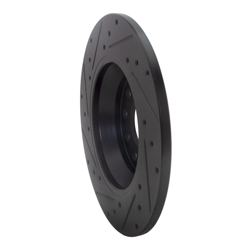 R1 Concepts R1 16-25 Audi Q3 Rear Right Drilled & Slotted Black Brake Rotor