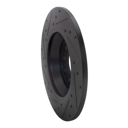 R1 Concepts R1 16-25 Audi Q3 Rear Right Drilled & Slotted Black Brake Rotor