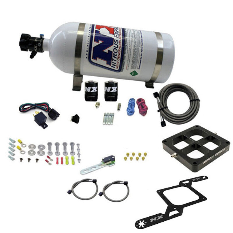 Nitrous Express Dominator Single Entry Billet Crossbar Stage 6 Nitrous Kit (50-300HP) w/10lb Bottle