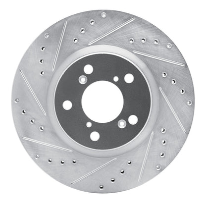 R1 Concepts R1 06-14 Honda Ridgeline Front Left Drilled & Slotted Silver Brake Rotor