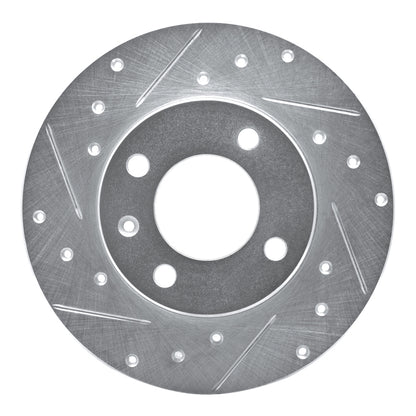 R1 Concepts R1 73-05 Audi 4000 Front Left Drilled & Slotted Silver Brake Rotor