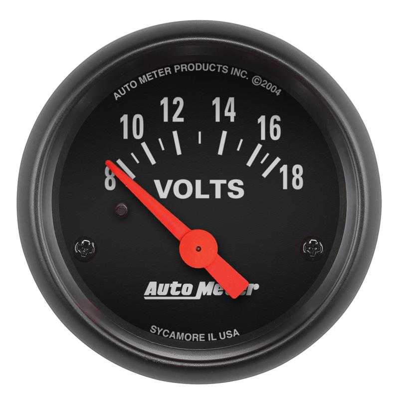 Autometer Z-Series 52mm 8-18 Volts Voltmeter Gauge