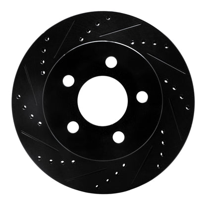 R1 Concepts R1 99-06 Jeep Cherokee Front Left Drilled & Slotted Black Brake Rotor