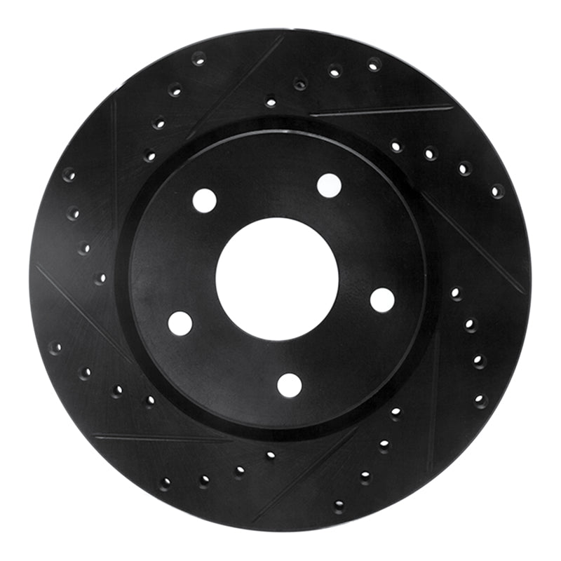 R1 Concepts R1 08-16 Chrysler Town & Country Front Left Drilled & Slotted Black Brake Rotor