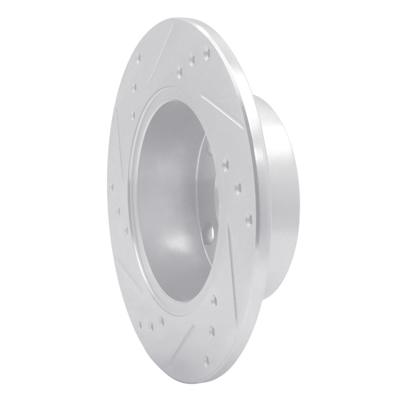 R1 Concepts R1 80-91 Audi 5000S Rear Right Drilled & Slotted Silver Brake Rotor